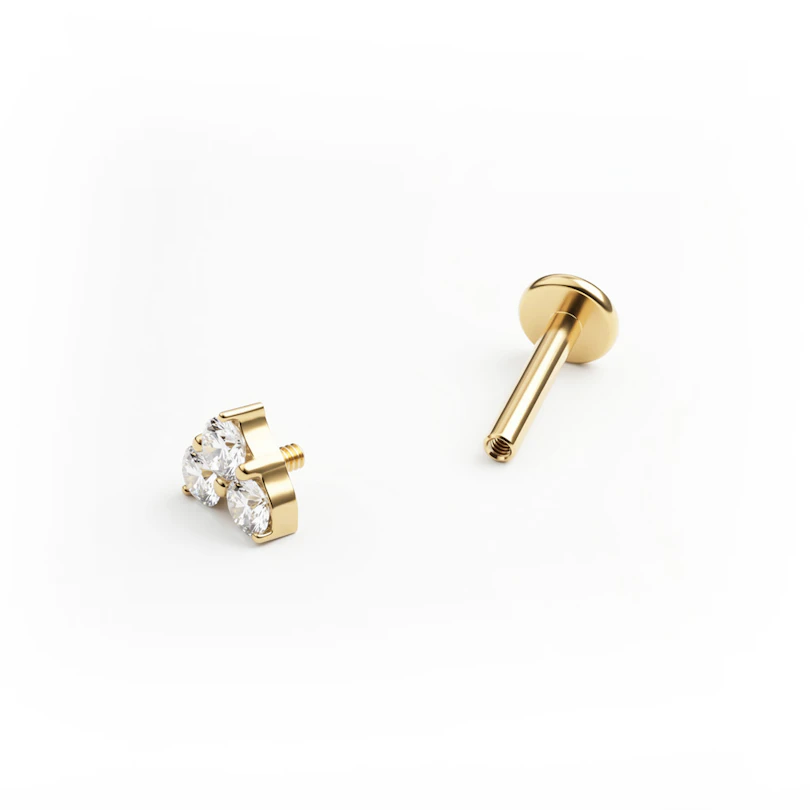 Hjerteformet titaniumlabret med sten