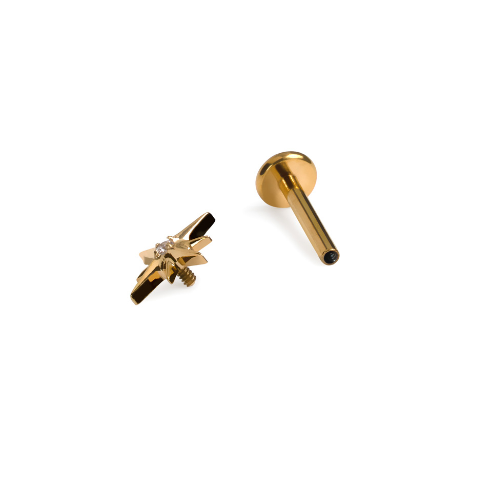 Titaniumlabret med stjerne og sten i midten