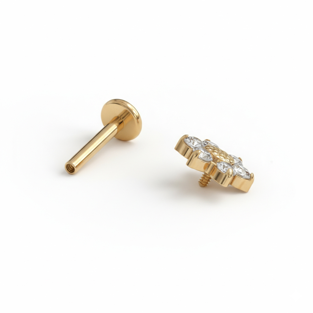 Labret med tusindfryd af titanium