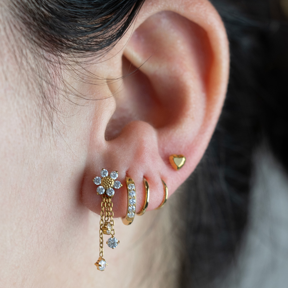 Titaniumlabret med facetteret hjerte