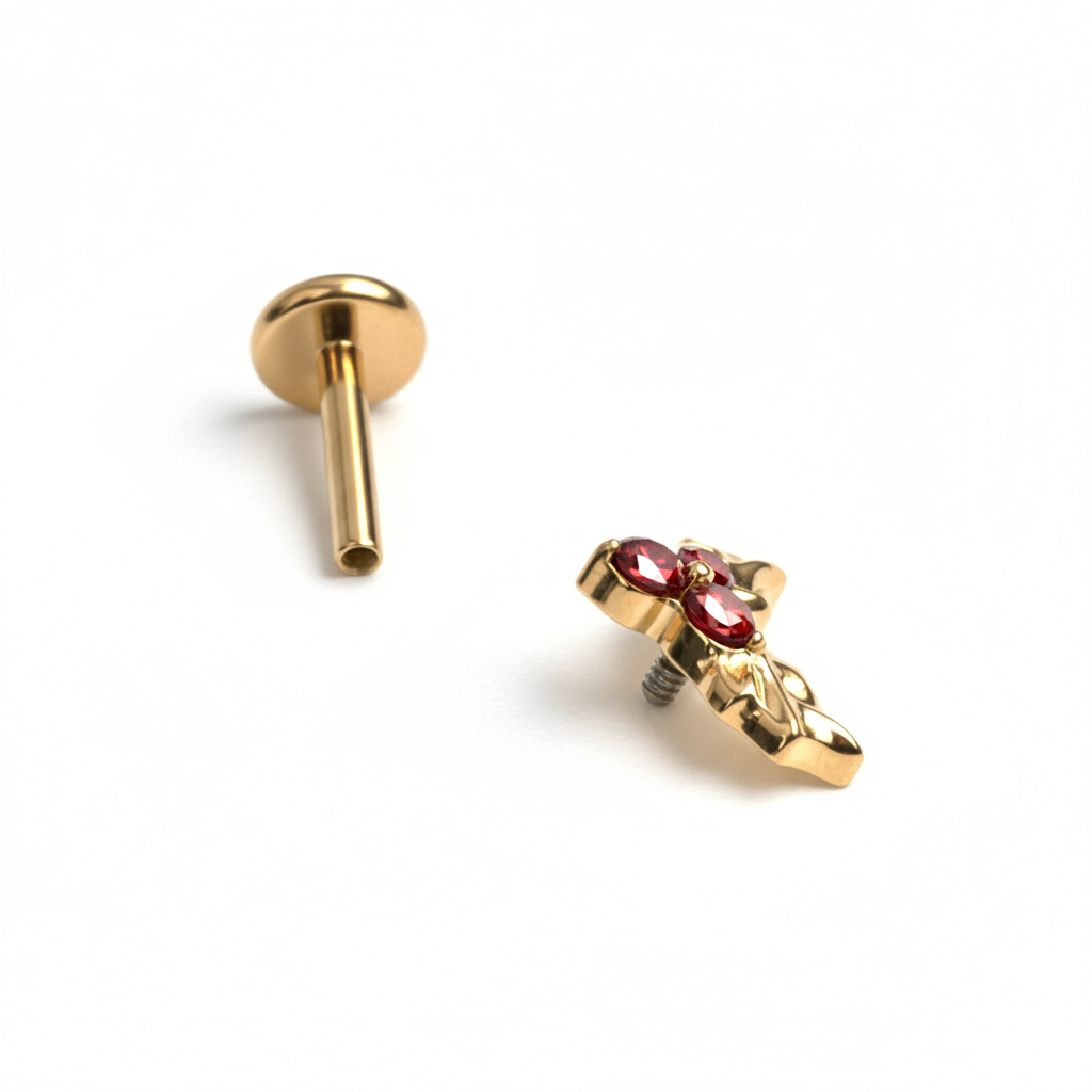 Labret med kristtorn af titanium