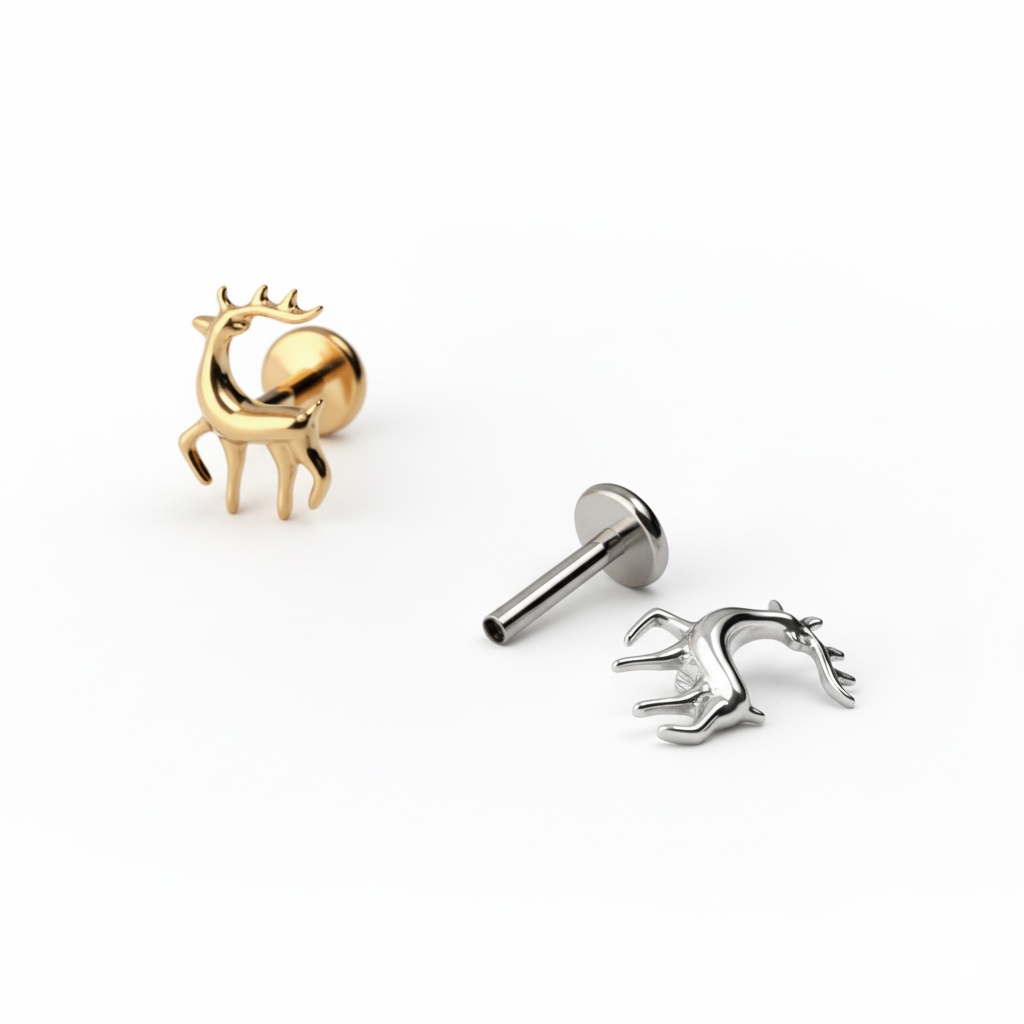 Labret med rensdyr af titanium