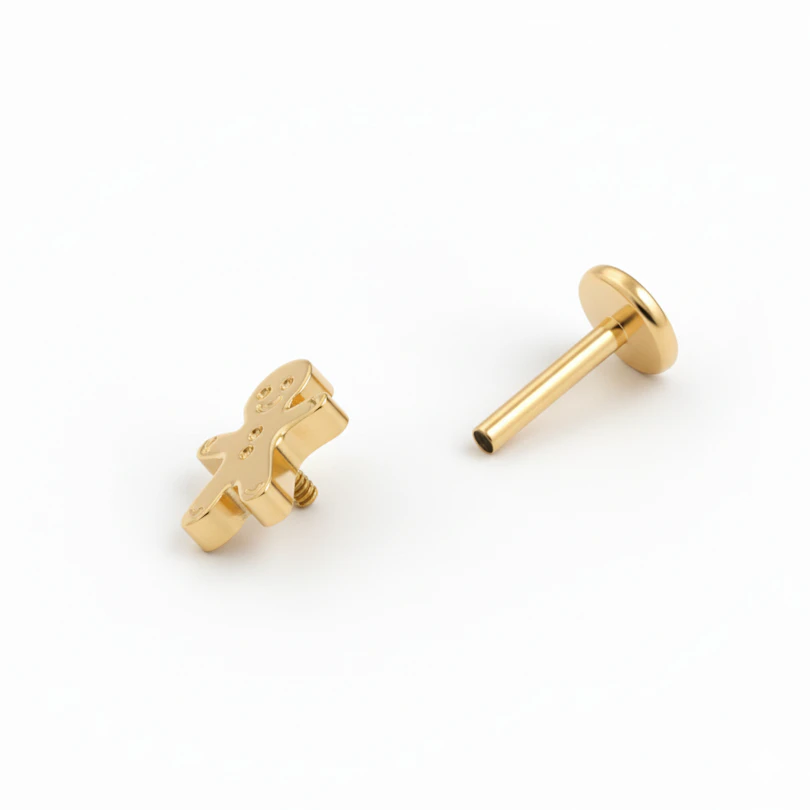 Labret med kagemand af titanium