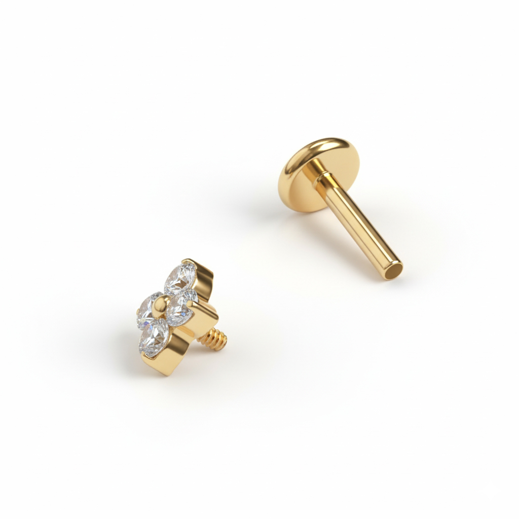 Lille blomsterlabret af titanium