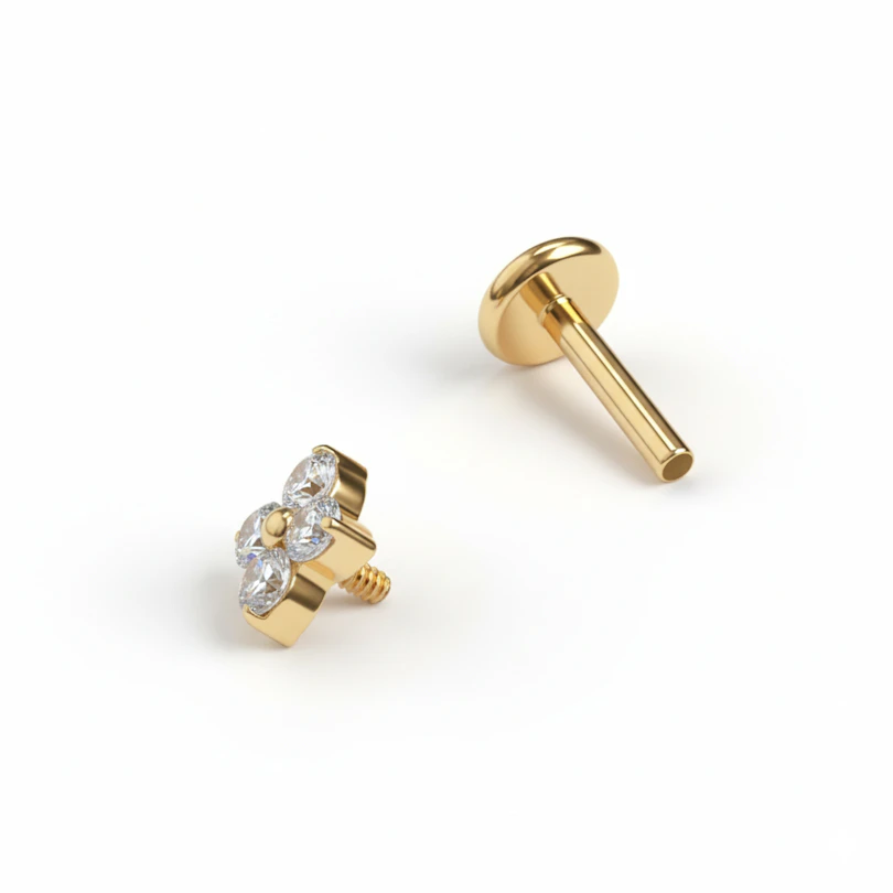 Lille blomsterlabret af titanium