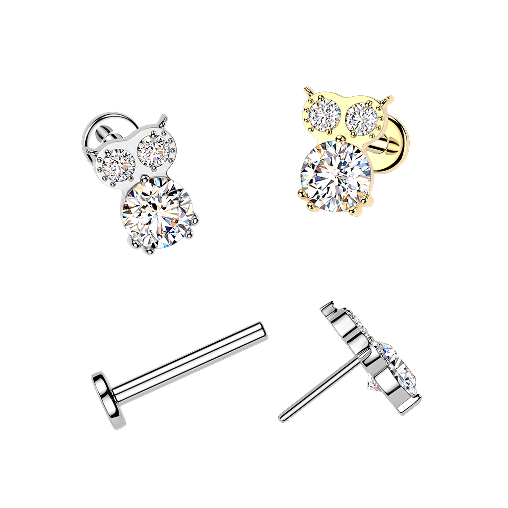 Titaniumlabret med ugle og sten