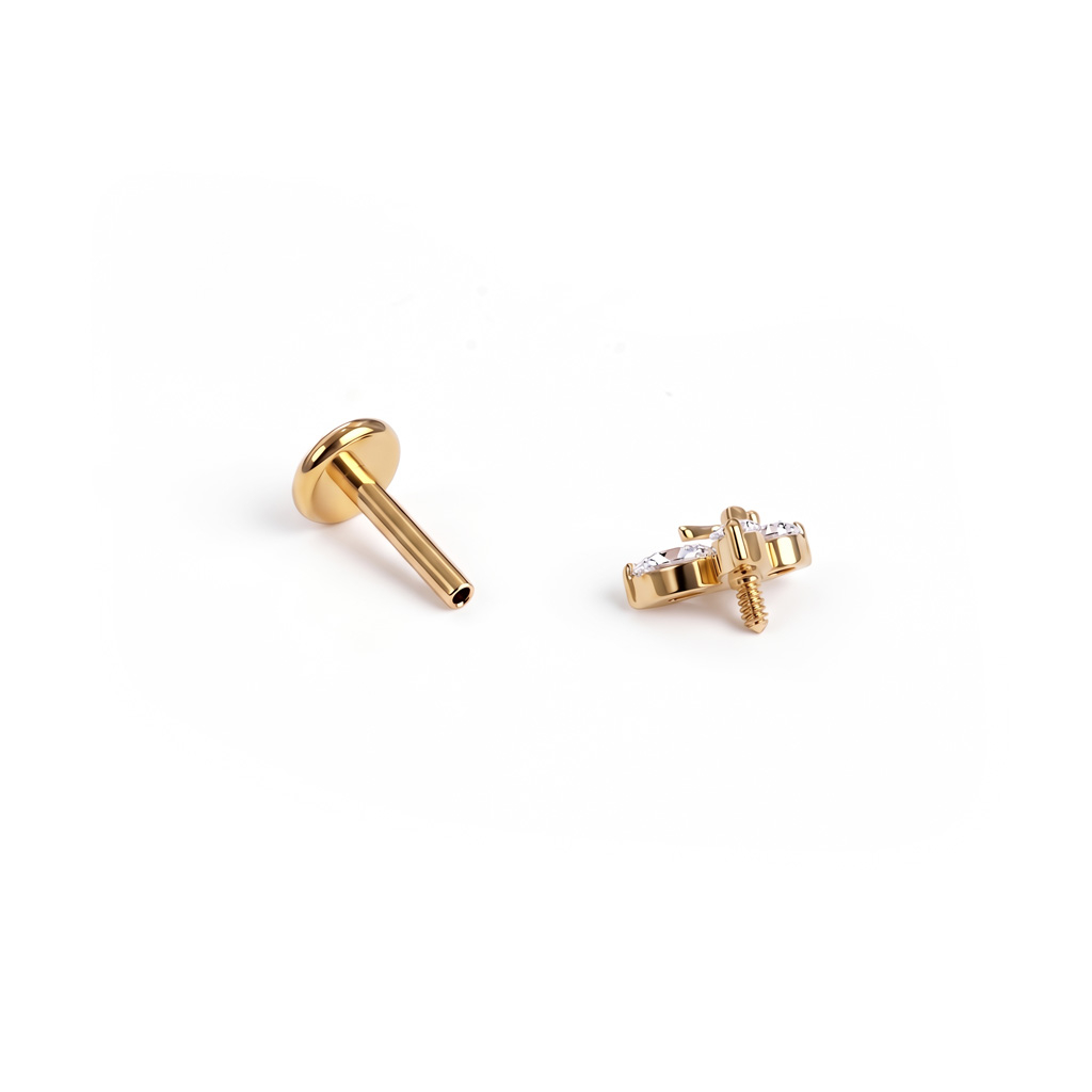 Titaniumlabret med dobbelt sommerfugl