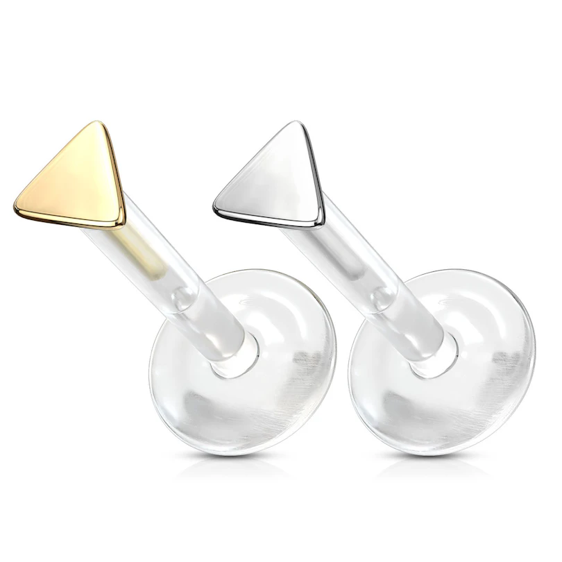 Labret af 14 karat guld med trekantet top