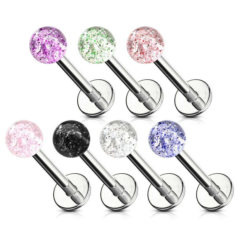 Labret med akryl kugle