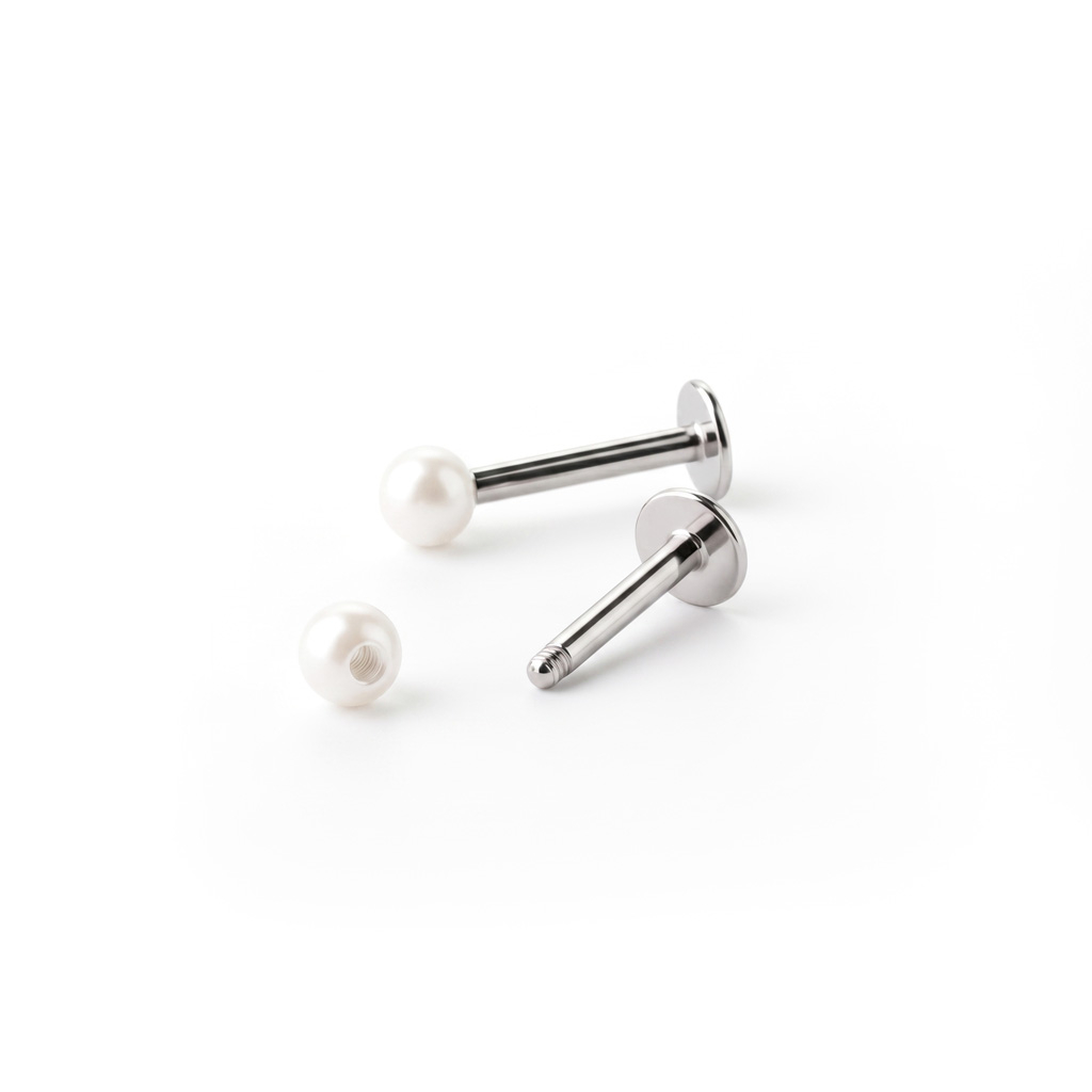 Labret med perlekugle af akryl i mange farver