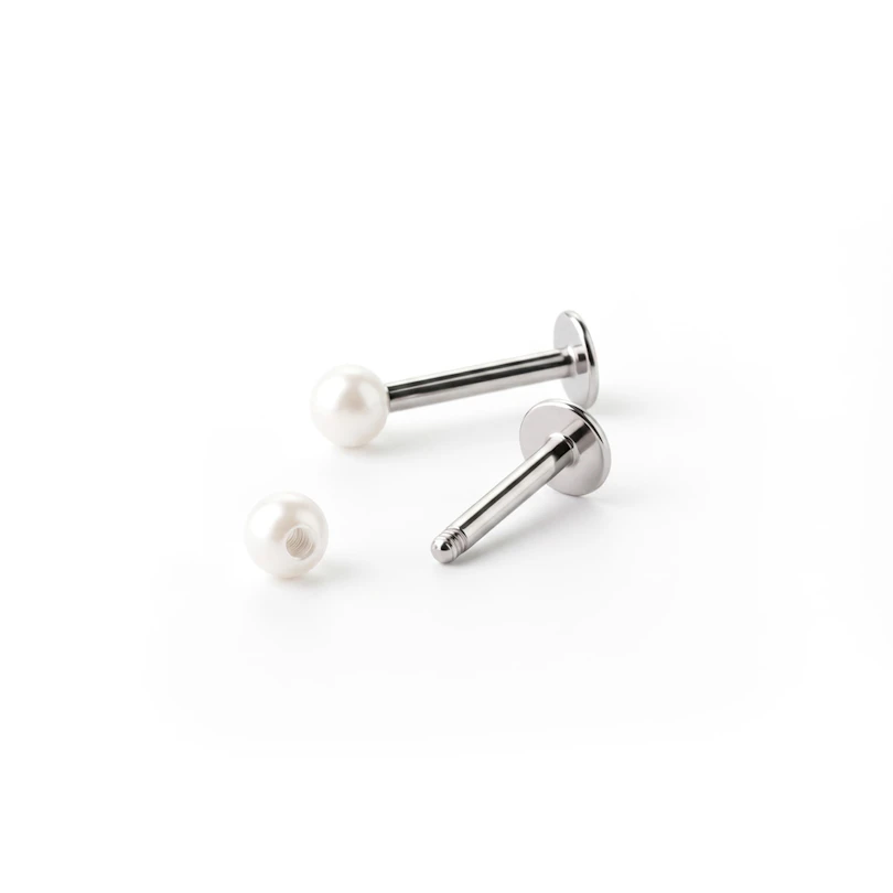 Labret med perlekugle af akryl i mange farver