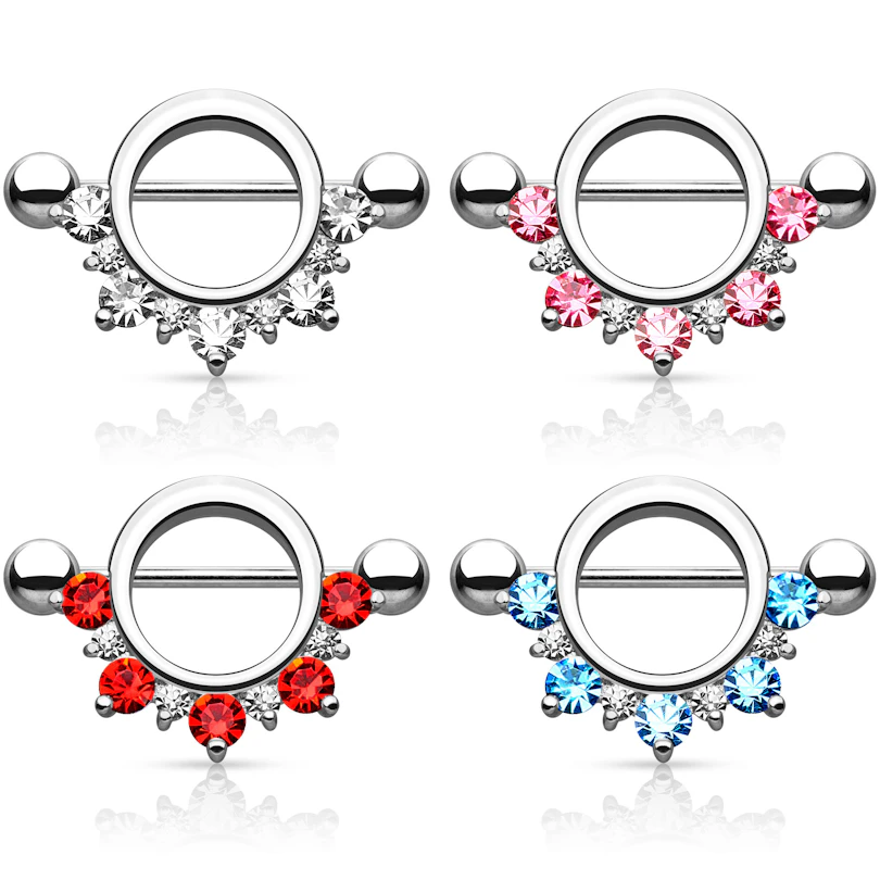 Brystpiercing med stenbue
