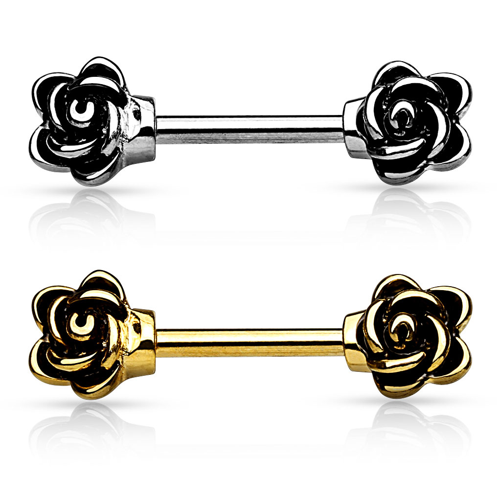 Brystpiercing med roser