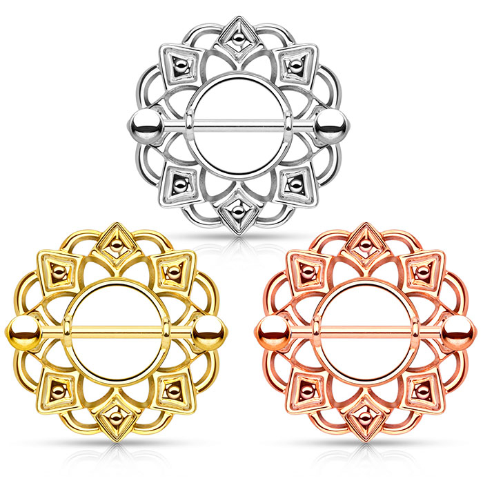 Brystskjold med takker og buer