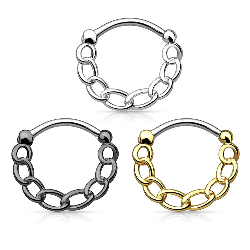 Septumpiercing med kæde