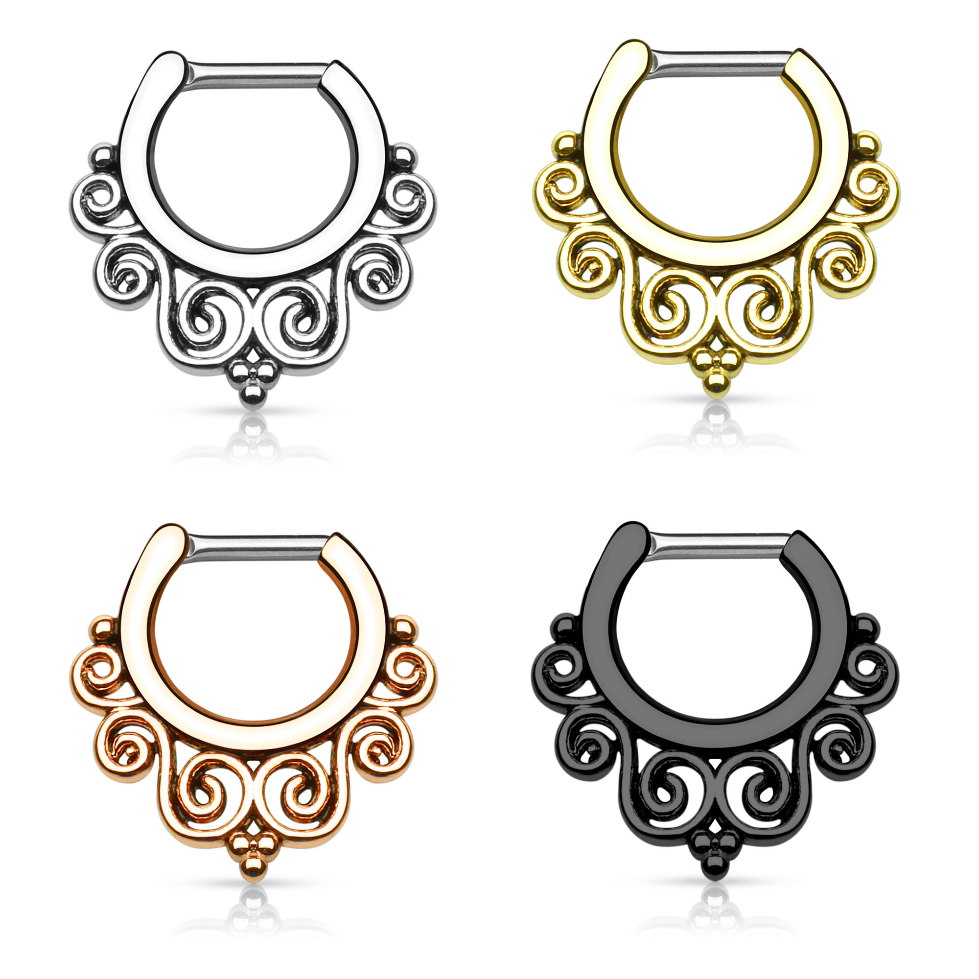 Septumpiercing med snoet design