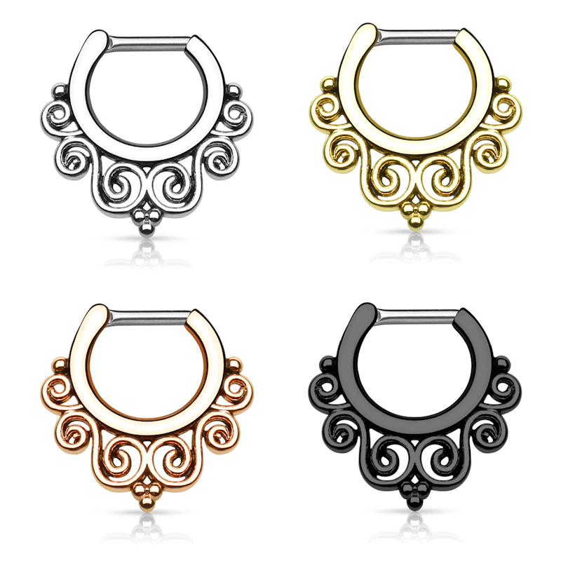 Septumpiercing med snoet design
