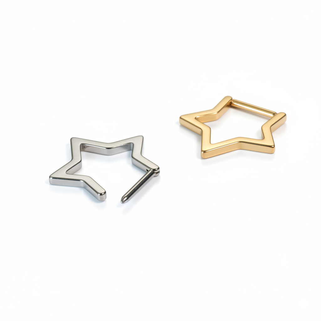 Stjerneformet clicker-ring af titanium