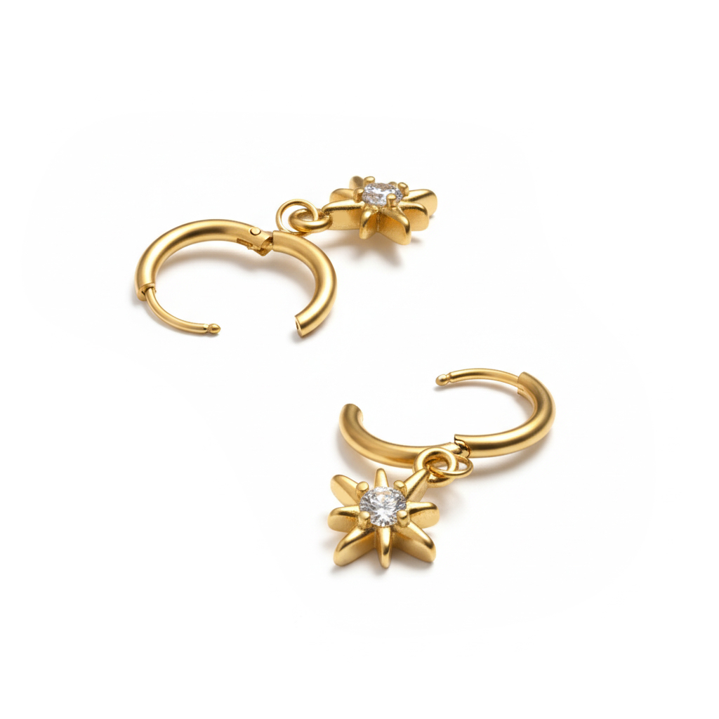 Huggie-par med solstrålevedhæng