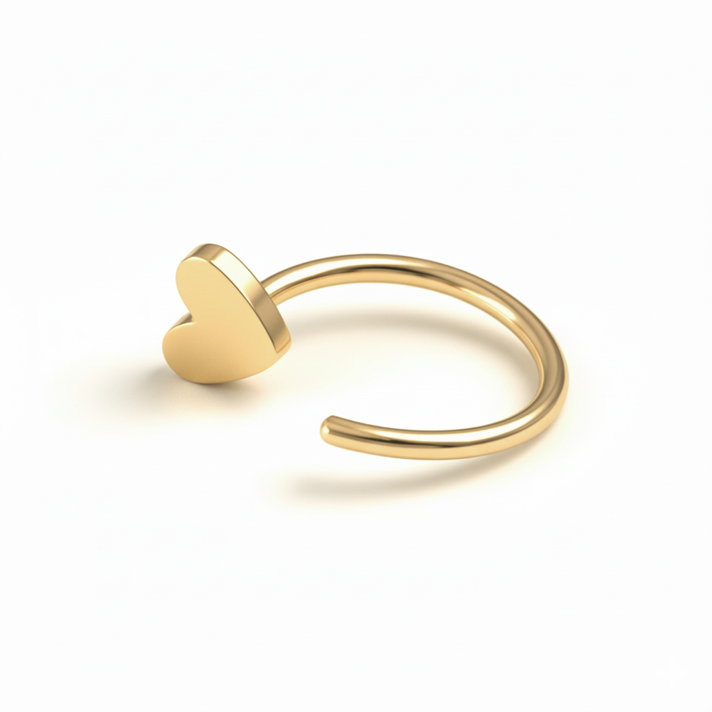 Åben titaniumring med hjerte