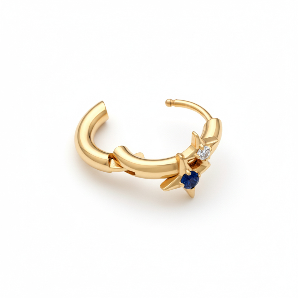 Titaniumring med to stjerner