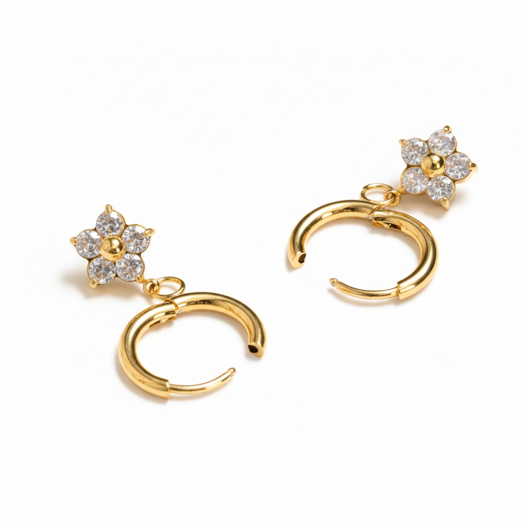 To ringe med blomstervedhæng