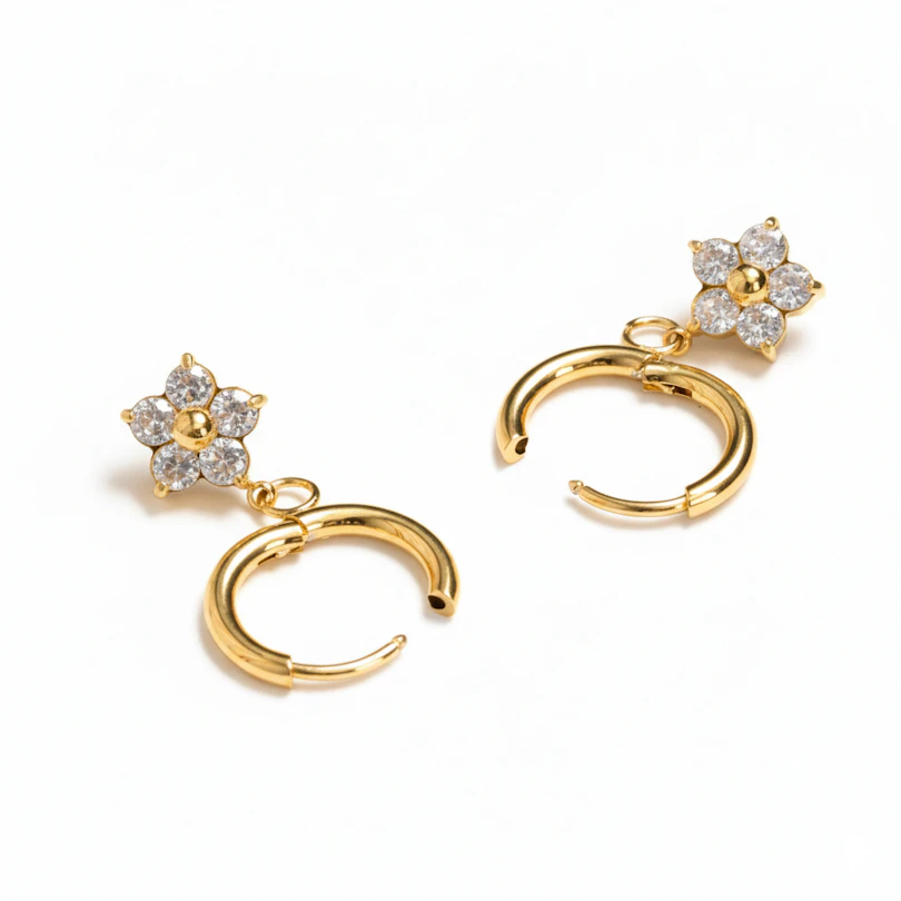 To ringe med blomstervedhæng