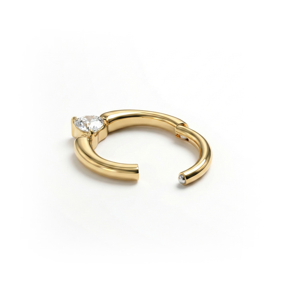 Titaniumring med hjertesten