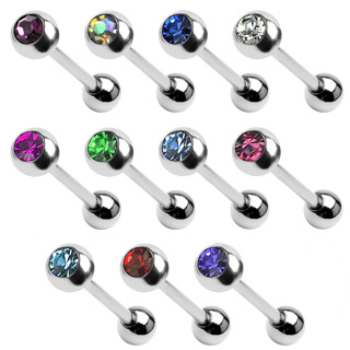 Tungepiercing af titanium med sten