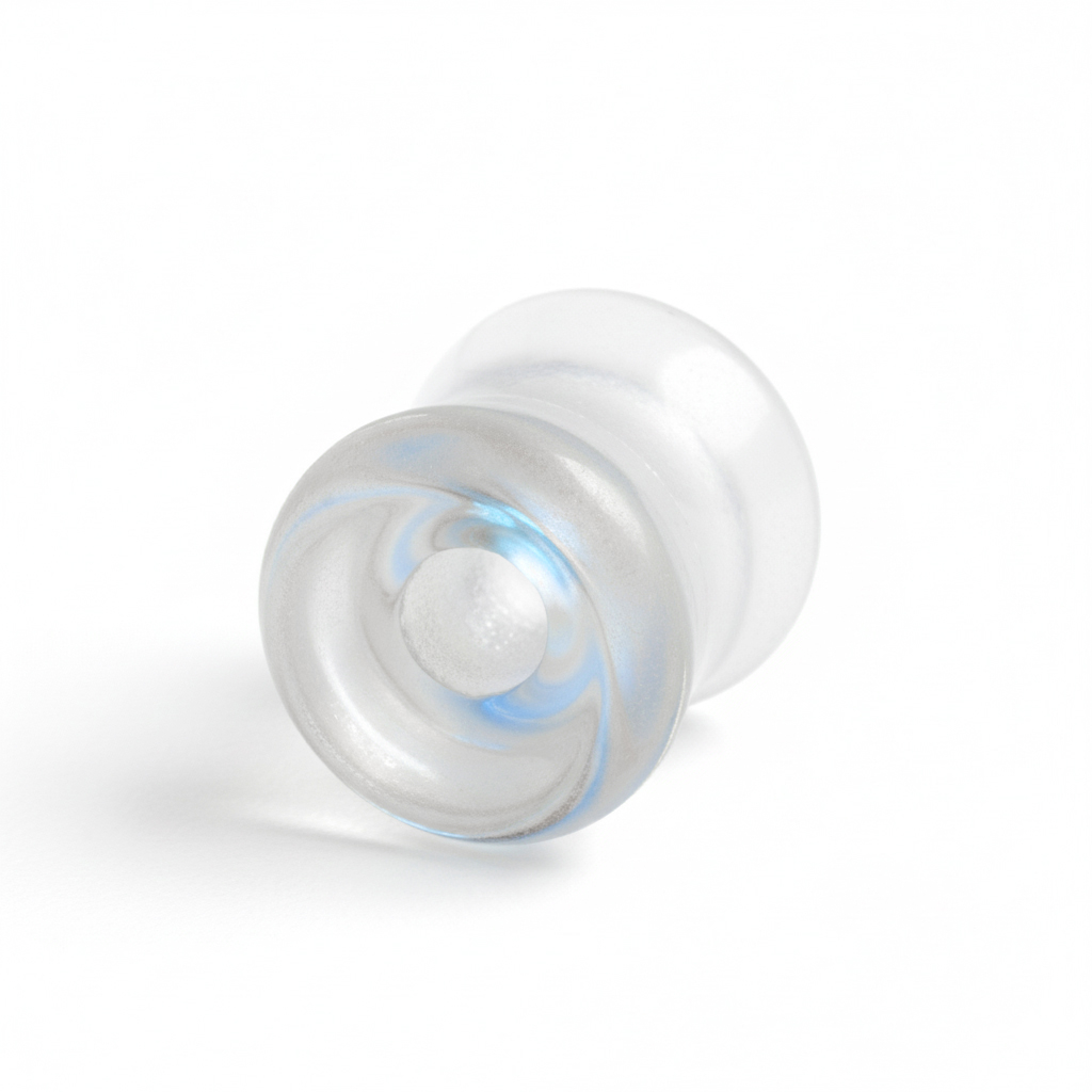 Glastunnel med dobbelt flare og aurora borealis