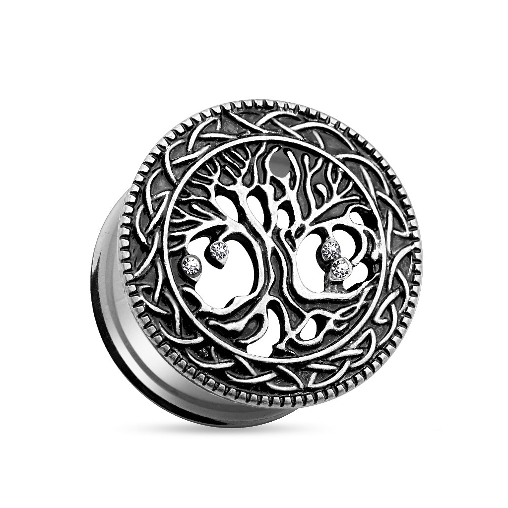 Tunnel af kirurgisk stål med livets træ