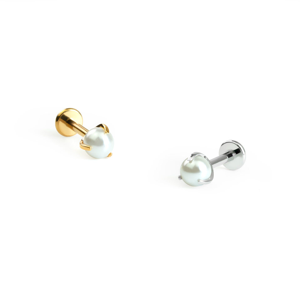 Titaniumlabret med perle